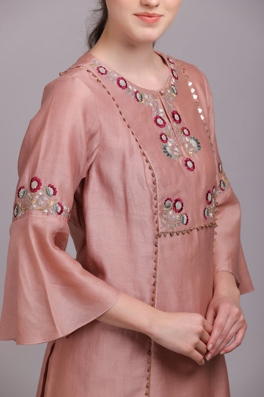 M7/03 PASTEL VIOLET EMBROIDERED KURTA SET