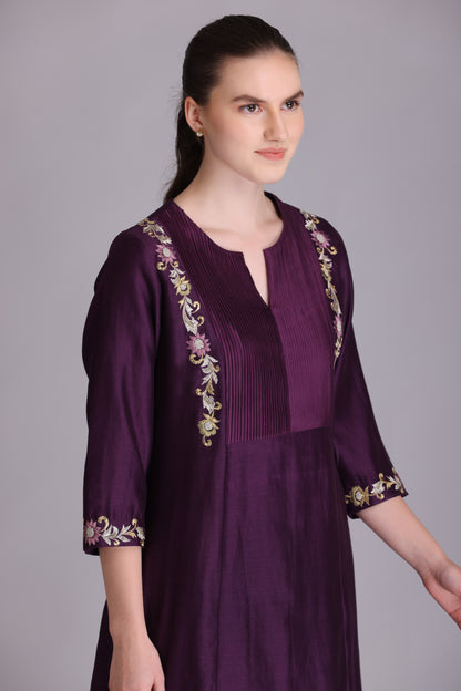 M7-11B PURPLE EMBROIDERED KURTA SET