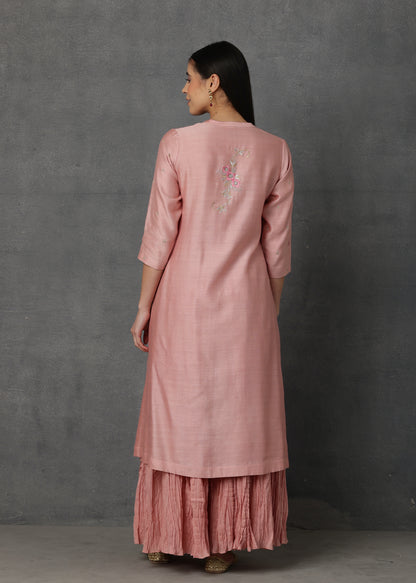 M7-12 PINK EMBROIDERED KURTA SET
