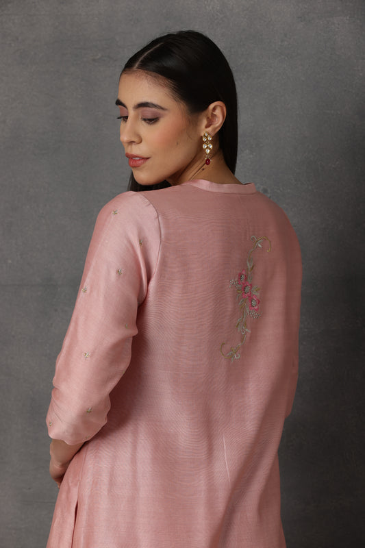 M7-12 PINK EMBROIDERED KURTA SET