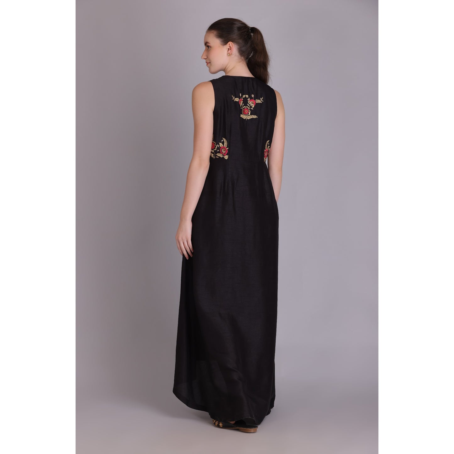 M3-09 BLACK EMBROIDERED DRESS