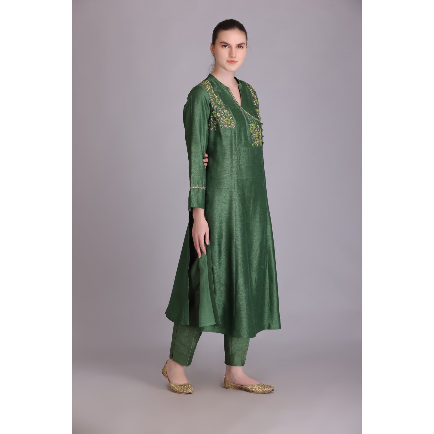 M3-08 FRESH MINT EMBROIDERED KURTA SET
