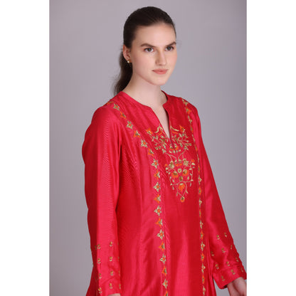 M3-13 HOT PINK EMBROIDERED KURTA SET