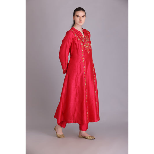 M3-13 HOT PINK EMBROIDERED KURTA SET