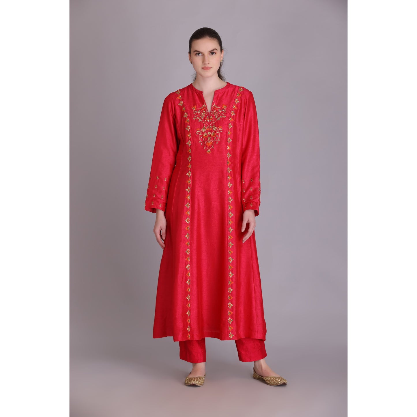 M3-13 HOT PINK EMBROIDERED KURTA SET