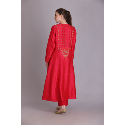 M3-13 HOT PINK EMBROIDERED KURTA SET