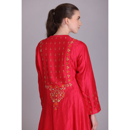 M3-13 HOT PINK EMBROIDERED KURTA SET