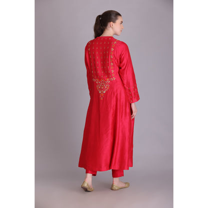 M3-13 HOT PINK EMBROIDERED KURTA SET